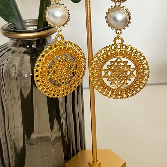 Divine Geometry Earrings -Metatron's Cube Hoops- Yatra Sacred Geometry Earrings - Picture 15 of 15